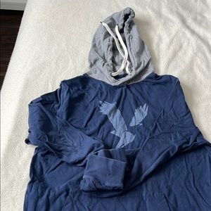 Blue and Gray Hoodie with Eagle Logo